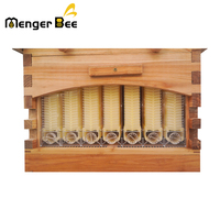 Nouvelle ruche Menger Bee en bois de sapin américain, 18 mm, avec joints en queue d'aronde enduits de cire, système d'auto-écoulement automatique, 7 cadres, garantie de 2 ans