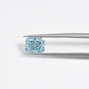 Hot spot cincin perhiasan batu permata buatan pria batu utama 5A aquamarine blue tech berlian es bunga potong zirkonium batu telanjang