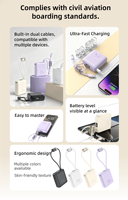 Batterie externe portable 20000 mAh 22,5 W à charge rapide avec affichage LED, sortie Type-C et entrée Micro USB, compatible usine