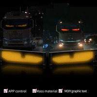 Nouveau panneau publicitaire LED pour voiture, 348*102mm, yeux du diable, 5V, programmable, IP65, étanche, USB, écran souple, contrôle par application, pixels