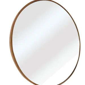 New Design Oak Living Room Hot Sale Wholesale Wooden Frame Modern Round Luxury Bathroom Mirror