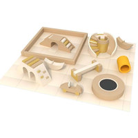 Juego de Pista de Carreras de Madera para Niños con Rampa, Puente, Túnel y Espiral para Zona de Juegos Interior, Capacidad de 100-500 kg