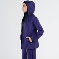 Vêtements de sport islamiques pour femmes, vêtements de sport musulmans à haute élasticité, Ropa Deportiva, veste de sport violette pour femme
