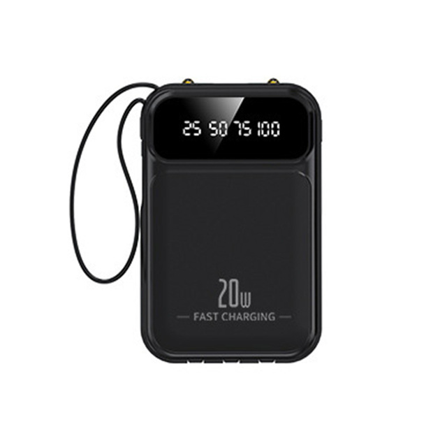 Ready Ship OEM Logo 10000mAh High Capacity Power Bank New Portable 20W Charger 4 Built-in Cables Display Mini 20000mAh Banks 66W