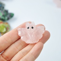 Statue de chauve-souris en pierres naturelles de guérison, sculpture d'animal, figurine pour Halloween, maison hantée, décoration gothique, figurine de chauve-souris en cristal