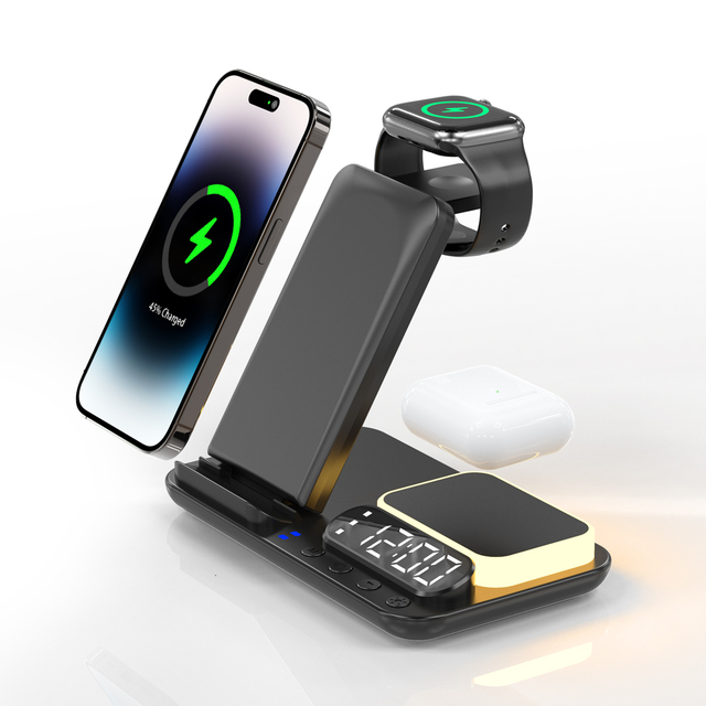 Multifunction Desk Foldable Lamp 3 in 1 Wireless Charger Set for Iphone X 12 13 14 15 Android