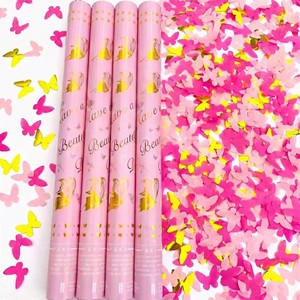 Vente en gros de confettis papillon en 5 couleurs, canons à confettis en forme de papillon à manivelle pour les fournitures de fête - Product Image 1