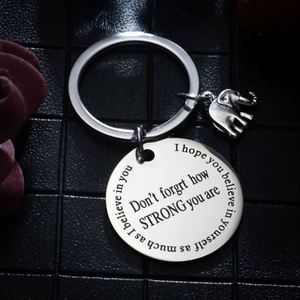 Llavero Personalizado de Elefante, Nunca Olvides Cuán Fuerte Eres, Joyería de Fuerza, Regalo para Amigos y Familiares, Llaveros Metálicos Inspiradores - Product Image 5