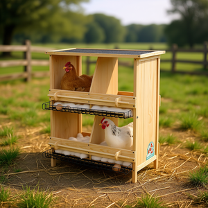 D0100XTYGU7 Pollaio a 2 livelli con casse nido, tetto impermeabile e isolamento in cotone per galline - Product Image 2