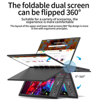 Écran portable 15,6 pouces 1080P Écran LCD pliable Triple affichage Double câble Type-C Moniteur Pas besoin d'installation de pilote