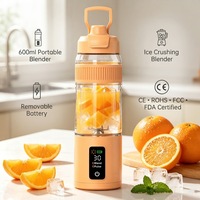 Hoge kwaliteit draagbare blender met verwisselbare batterij en touchscreen met vermogensweergave, USB fruitmixer, mini handpers