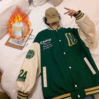Veste bomber décontractée pour homme, nouvelle collection hiver 2023, style uniforme de baseball, doublure polaire, couleurs contrastées, tendance