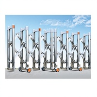 Porte coulissante en acier inoxydable/alliage d'aluminium, barrière rétractable manuelle à grande vitesse, vente directe, cloison pliante, tourniquet