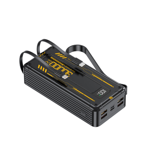 Batterie externe 20000mAh à charge super rapide avec câble <span class=keywords><strong>double</strong></span> intégré, lampe torche LED, <span class=keywords><strong>chargeur</strong></span> de téléphone portable portable avec cordon pour l'extérieur - Product Image 3