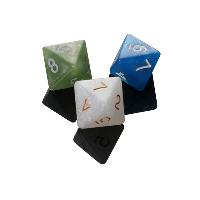 Custom Marble Colorful D8 Dice  Translucent Polyhedral Dice for Board Game