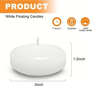 Oshine Wholesale 7 Hours <b>Paraffin</b> <b>Wax</b> <b>Candle</b> 3 Inch Vela Flutuante Floating Water <b>Candles</b> for Wedding - Product Image 1