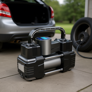 Compresseur d'air portable pour automobile, manomètre numérique 150 Psi, gonfleur de pneus à double cylindre 12 V pour voitures et vélos - Product Image 2