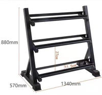 Équipement de gymnastique Fitness Workout Gym Home Support d'haltères hexagonaux à trois niveaux pour la musculation