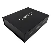 Boîte cadeau magnétique noire personnalisée grand format avec couvercle, rigide, pliable, pour vêtements (T-shirt, robe, sweat à capuche)