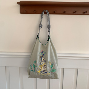 กระเป๋าถือผ้าใบไนลอนเป็นมิตรต่อสิ่งแวดล้อมสำหรับผู้หญิงกระเป๋าใส่ของแบบพกพาใช้ซ้ำได้ลายการ์ตูนน่ารักใหม่ล่าสุด - Product Image 3