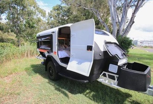 2025 Teardrop Off-Road Camper Trailer 1-3 Personne <span class=keywords><strong>Compagnon</strong></span> de Voyage avec Salle de Bain Matériau Durable en Fibre de Verre - Product Image 4