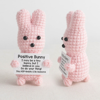 Décoration Lapin de Pâques, Animaux en Crochet Positifs, Cadeau d'Anniversaire Émotionnel Fait Main pour Meilleur Ami, Professeur, Collègue, Infirmière