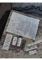 Pochoir à ongles en silicone transparent ultra-fin pour nail art, motif de dentelle en vigne, pour manucure