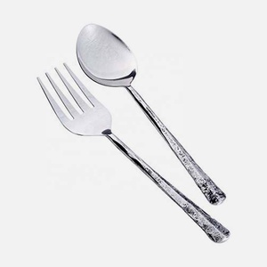 Juego de cubiertos único de acero inoxidable, cuchara sólida, mango de plata forjado, juego de servicio de bar de ensalada, nuevo, barato - Product Image 2