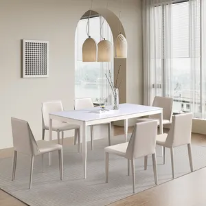 핫 세일 사용자 정의 새로운 럭셔리 현대 홈 가구 6 식당 의자 결합 식당 가구 테이블 세트 4