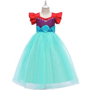 <span class=keywords><strong>Robe</strong></span> <span class=keywords><strong>de</strong></span> princesse <span class=keywords><strong>petite</strong></span> sirène <span class=keywords><strong>Ariel</strong></span> pour petites filles, robes d'été à manches bouffantes en coton pour enfants, Service OEM - Product Image 2