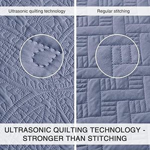 Set di trapunte con motivo a gettone in stile moderno in stile Love soffice <span class=keywords><strong>copriletto</strong></span> in microfibra <span class=keywords><strong>blu</strong></span> per letto matrimoniale per tutta la stagione 3 pezzo 1 trapunta 2 - Product Image 3