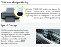 Cortador de etiquetas adhesivas de vinilo para papel A3, trazador gráfico de doble cabezal, adsorción automática de alimentación de hojas A3 +, máquina troqueladora, servomotor usado