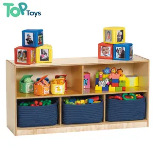Peralatan kamar bayi furnitur anak-anak grosir kabinet penyimpanan buku kayu pengatur rak/penyimpanan mainan untuk anak-anak