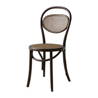 Chaise d'appoint en bois de hêtre courbé à la vapeur et rotin pour café et restaurant, chaise de salle à manger rétro française en bois courbé et cannage