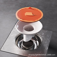 Couvre-drain de sol rond magnétique en forme de baleine et désodorisant, bouchon d'égout pour toilettes, design moderne et universel