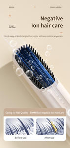 Peigne à cheveux sans fil, mini, léger, portable, lisseur sans fil alimenté par batterie, ions négatifs - Product Image 4