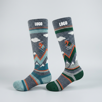 Chaussettes de ski professionnelles entièrement personnalisées, épaisses, respirantes, en laine, avec semelle coussinée absorbant l'humidité, pour hommes et femmes