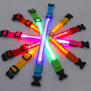 LED 빛나는 개 목걸이 조정 가능한 깜박임 충전 발광 칼라 야간 분실 방지 개 라이트 하네스 소형 개 애완 동물 제품 - Product Image 3