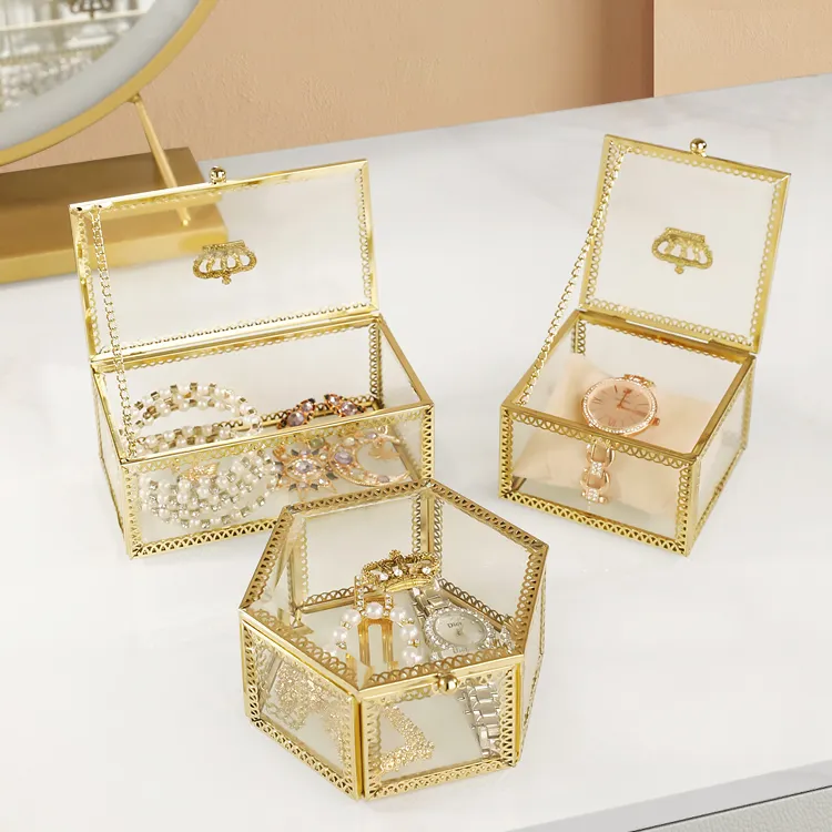 European retro glass jewelry box