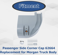 62664 Capuchon d'angle côté passager en plastique argenté, protection d'angle de remplacement pour carrosserie de camion Morgan