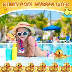 6.89 Inch Giant Glitter Rubber Duck Plastic <b>Bath</b> Toy Squeaky Sound for 0-24 Months Baby Shower Birthday Gift (Gold) - Product Image 4