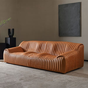Ensemble de <span class=keywords><strong>canapé</strong></span> modulaire en cuir <span class=keywords><strong>et</strong></span> tissu de luxe moderne pour petit appartement, salon, <span class=keywords><strong>canapé</strong></span> incurvé - Product Image 4