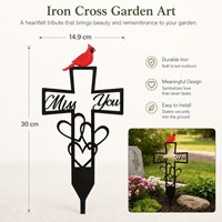 Croix commémorative en fer rouge cardinal, décoration de jardin, piquet décoratif pour cour et cimetière, pour la commémoration, directement de l'usine