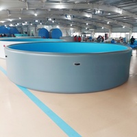 Großer, dunkelgrauer, 15 cm dicker, aufblasbarer, umweltfreundlicher PVC-Pool mit 6 cm Durchmesser, strapazierfähig, mit Drop-Stitch-Technologie, für Kinder, Erwachsene und Familien geeignet.