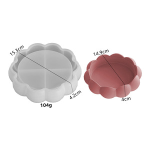 Moule en silicone 3D élaboré brillant bulle perle Lotus dentelle <span class=keywords><strong>plaque</strong></span> motif pour bricolage ciment résine bassin succulent bonsaï Vase - Product Image 2