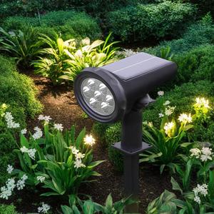 ไฟสวน LED พลังงานแสงอาทิตย์ ตกแต่งสวน กันน้ำ IP65 ไฟสปอตไลท์สนามหญ้า เสียบปลั๊กพื้นดิน โซลาร์เซลล์โมโนคริสตัลไลน์ ลิเธียมโพลิเมอร์ - Product Image 1