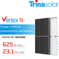 Panneau solaire Trina 600w 610w 620w 630w Vertex N-Type TOPCon Monofacial Demi-cellule 16BB Module PV TSM-NE19R Haute Efficacité 23,1%