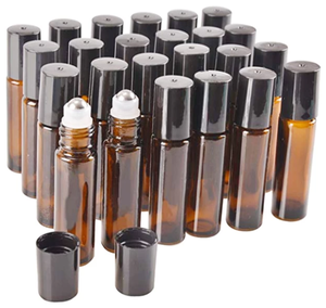 Flacons roll-on en verre ambré mince de forme cylindrique carrée <span class=keywords><strong>JW</strong></span> H6640 5 ml 10 ml 60 ml, flacons d'huile essentielle, surface imprimée, bille en métal - Product Image 3