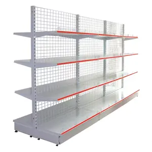 Store Retail Used Double Sided Wire Mesh Gondola Display Rack Shelf Store Grocery Shelving Supermarket Shelves