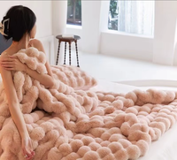 Manta de Terciopelo de Imitación de Piel de Conejo Estilo Toscana, de Doble Cara, Gruesa, Estilo Nórdico, para Todas las Estaciones, para Siesta en la Oficina y Cubierta de Sofá